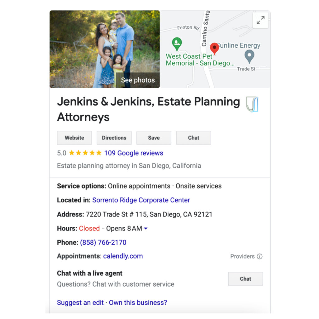 estate planning lawyer local seo